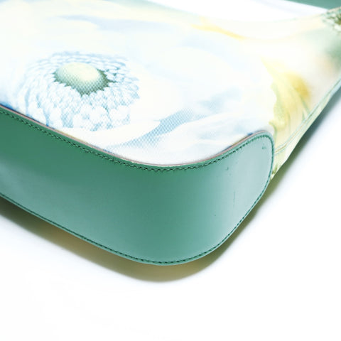 Salvatore Ferragamo Gancini cotton canvas with floral print Shoulder Bag green WS23441