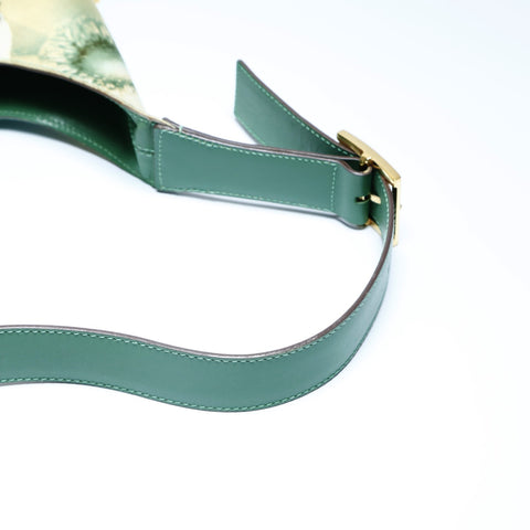 Salvatore Ferragamo Gancini cotton canvas with floral print Shoulder Bag green WS23441