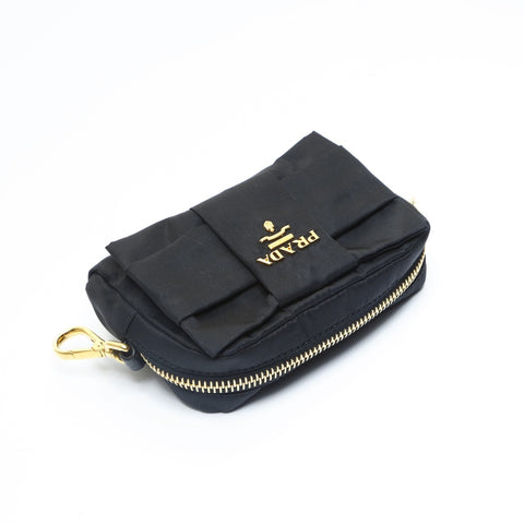 PRADA Includes nylon mini key charm Pouch black WS23443