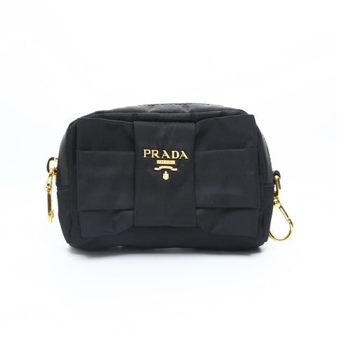 PRADA Includes nylon mini key charm Pouch black WS23443