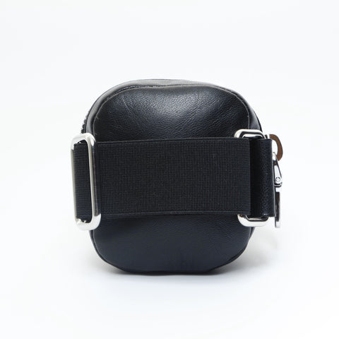 PRADA Leather Mini Triangle Logo Charm Pouch black WS23444