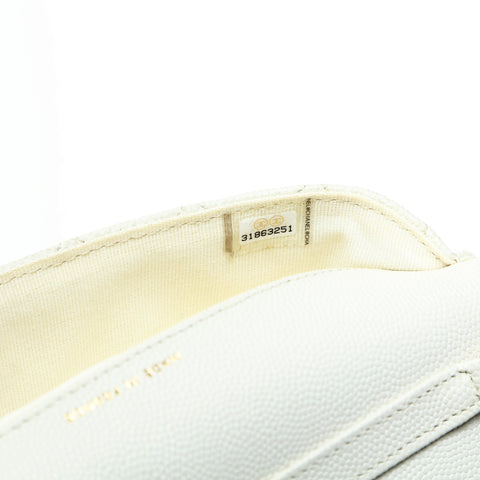 CHANEL No. 31 2021-2022 Caviar Skin Sunglasses Case Pouch Chain Shoulder Bag white WS23445