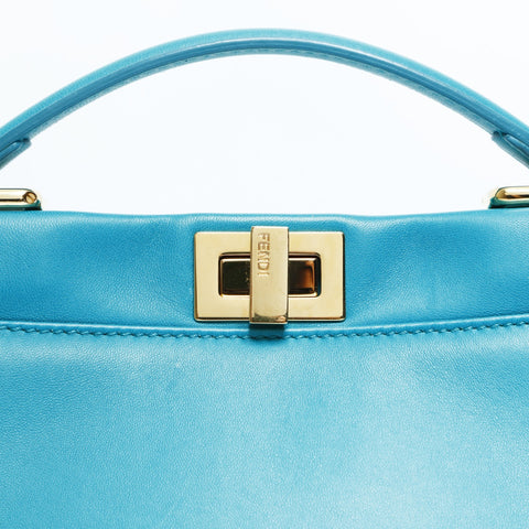 FENDI Mini Small Peekaboo Leather 2-way Handbag green WS23448