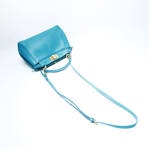 FENDI Mini Small Peekaboo Leather 2-way Handbag green WS23448