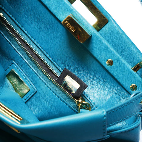 FENDI Mini Small Peekaboo Leather 2-way Handbag green WS23448