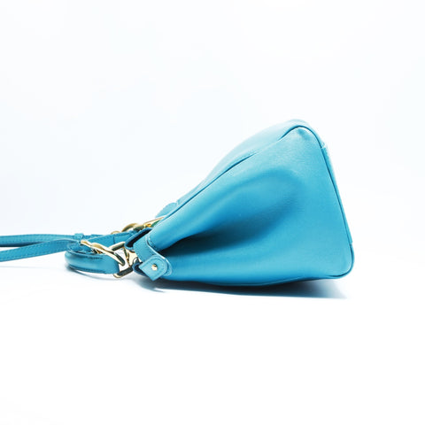 FENDI Mini Small Peekaboo Blue-Green Leather 2-Way Handbag green WS23448