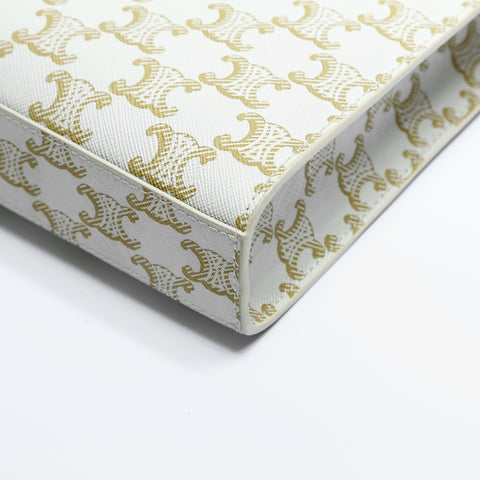 CELINE Mini Vertical Tote 2way Triomphe Handbag beige WS23449