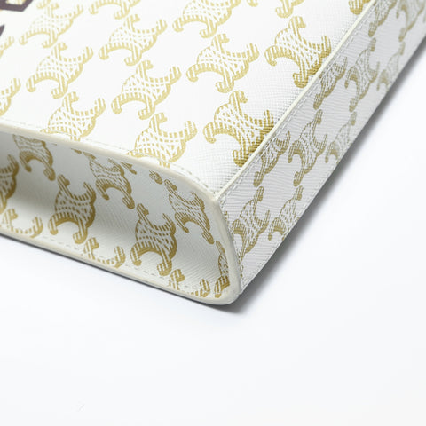 CELINE Mini Vertical Tote 2way Triomphe Handbag beige WS23449