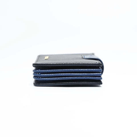 PRADA Compact wallet in Saffiano embossed leather Card Case black WS23450