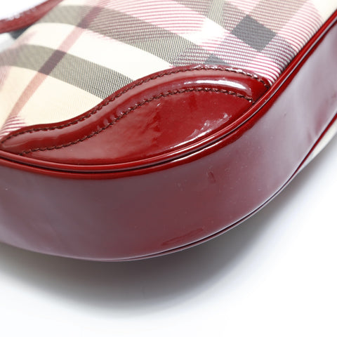 BURBERRY Nova Check PVC Red Shoulder Bag Red WS23454