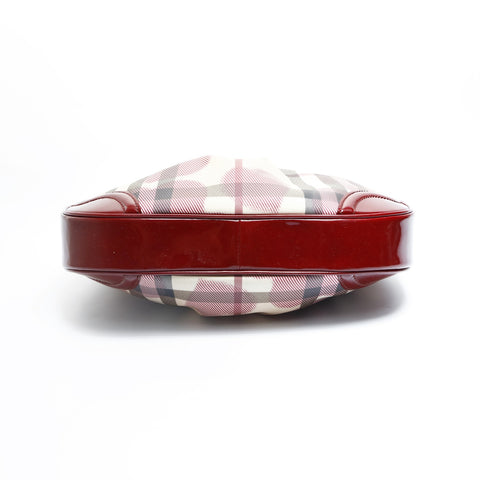 BURBERRY Nova Check PVC Red Shoulder Bag Red WS23454