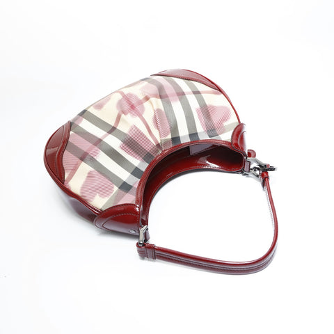 BURBERRY Nova Check PVC Red Shoulder Bag Red WS23454