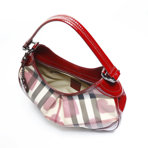BURBERRY Nova Check PVC Red Shoulder Bag Red WS23454