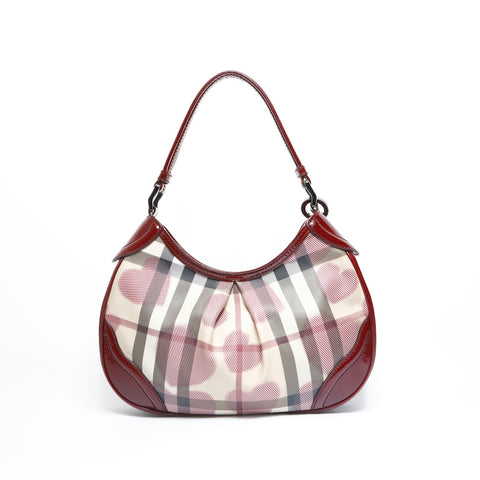 BURBERRY Nova Check PVC Red Shoulder Bag Red WS23454