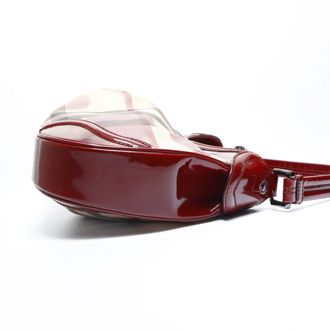 BURBERRY Nova Check PVC Red Shoulder Bag Red WS23454