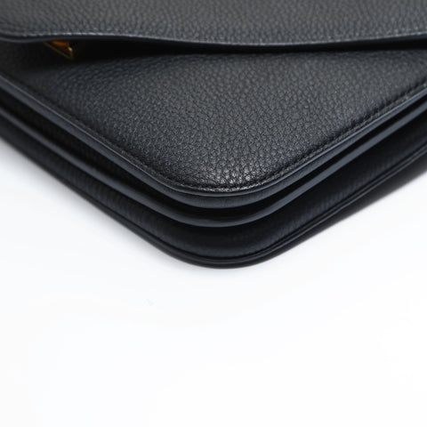 BOTTEGAVENETA Leather Mount Envelope Chain Shoulder Bag black WS23459