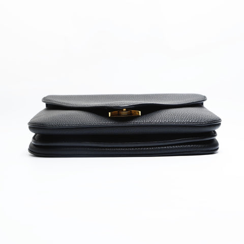 BOTTEGAVENETA Leder-Umschlag-Ketten-Umhängetasche schwarz WS23459