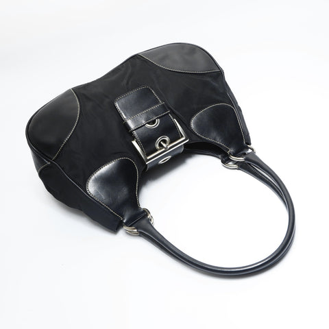 PRADA Nylon triangle logo Shoulder Bag black WS23461
