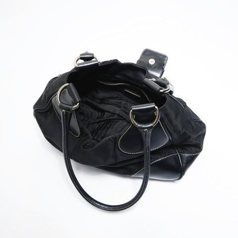 PRADA Nylon triangle logo Shoulder Bag black WS23461