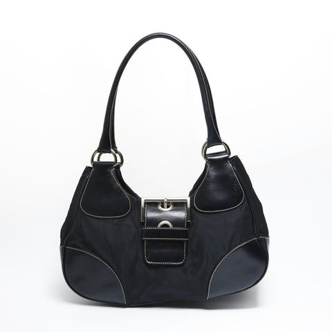 PRADA Nylon triangle logo Shoulder Bag black WS23461