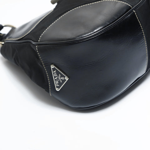 PRADA Nylon triangle logo Shoulder Bag black WS23461