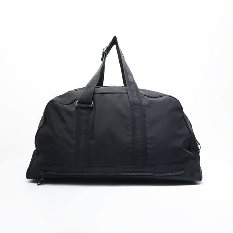 CHANEL No. 7 2002-2003 Nylon Sports Line COCO Mark Boston bag black WS23463