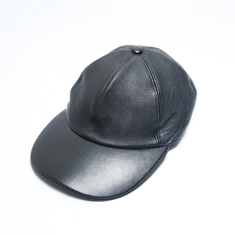LOUIS VUITTON leather cap black WS23465