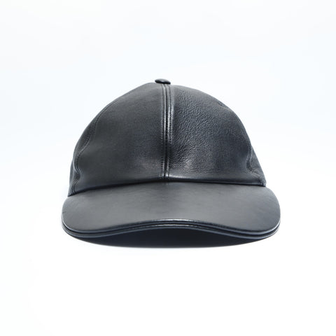 LOUIS VUITTON leather cap black WS23465
