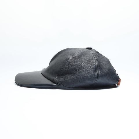 LOUIS VUITTON leather cap black WS23465