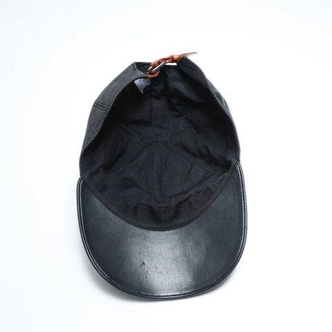 LOUIS VUITTON leather cap black WS23465