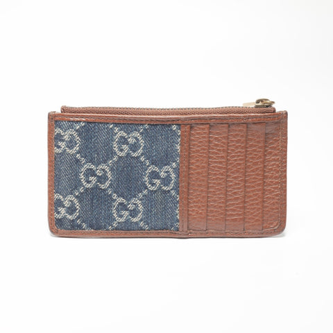 GUCCI GG pattern denim Coin case Navy WS23468