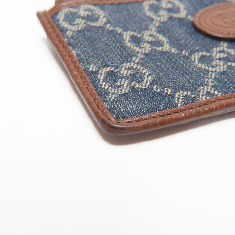 GUCCI GG pattern denim Coin case Navy WS23468