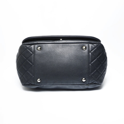 CHANEL No. 14 2010-2011 Deka COCO Mark Flap Chain Shoulder Bag black WS23470