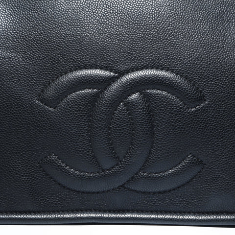 CHANEL No. 14 2010-2011 Deka COCO Mark Flap Chain Shoulder Bag black WS23470