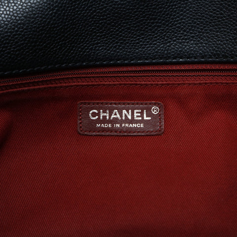 CHANEL No. 14 2010-2011 Deka COCO Mark Flap Chain Shoulder Bag black WS23470