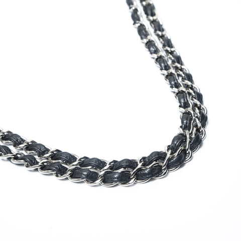 CHANEL No. 14 2010-2011 Deka COCO Mark Flap Chain Shoulder Bag black WS23470