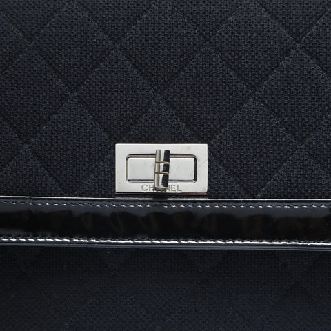 CHANEL No. 6 2000-2002 Canvas 2.55 Patent Leather Chain Shoulder Bag black WS23472