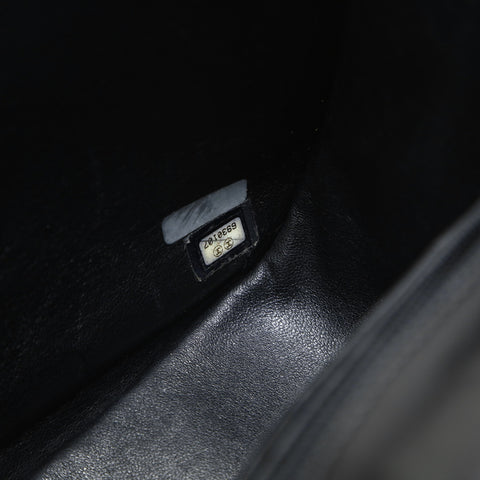 CHANEL No. 6 2000-2002 Canvas 2.55 Patent Leather Chain Shoulder Bag black WS23472