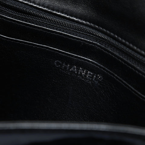 CHANEL No. 6 2000-2002 Canvas 2.55 Patent Leather Chain Shoulder Bag black WS23472