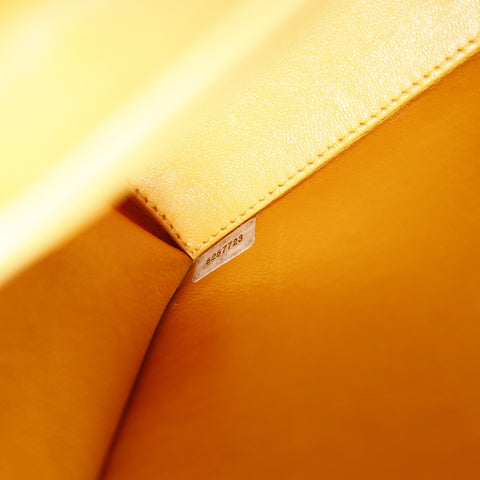 CHANEL No. 5 1997-1999 Diamond Caviar Turnlock COCO Mark Shoulder Bag Orange WS23474