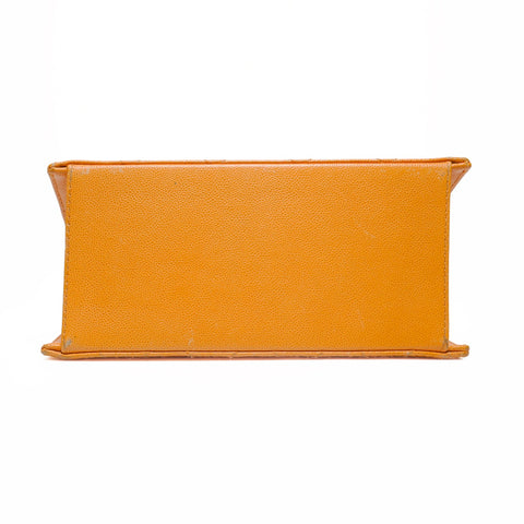 CHANEL No. 5 1997-1999 Diamond Caviar Turnlock COCO Mark Shoulder Bag Orange WS23474