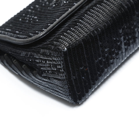 CHANEL 0 series 1986-1988 Sequin COCO Mark Mini Shoulder Bag black WS23475