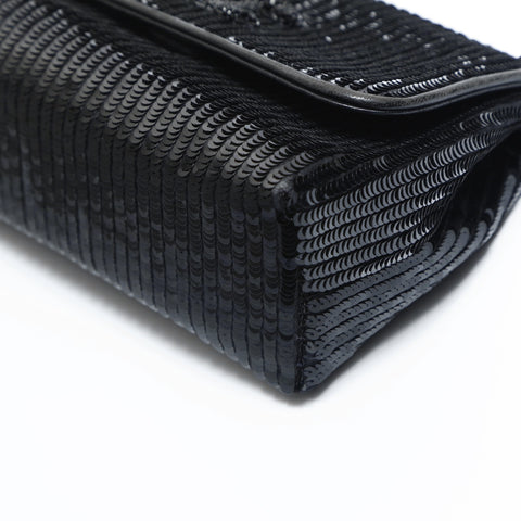 CHANEL 0 series 1986-1988 Sequin COCO Mark Mini Shoulder Bag black WS23475