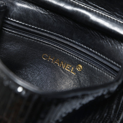 CHANEL 0 series 1986-1988 Sequin COCO Mark Mini Shoulder Bag black WS23475