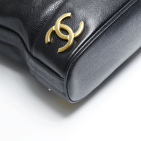 CHANEL No. 2 1991-1994 Triple COCO Mark Caviar Backpack  Daypack black WS23480