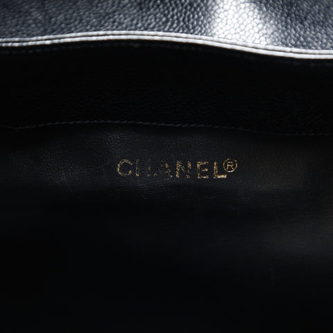 CHANEL No. 2 1991-1994 Triple COCO Mark Caviar Backpack  Daypack black WS23480