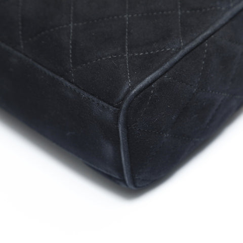 CHANEL No. 2 1991-1994 Suede COCO Mark Tassel Camera Shoulder Bag black WS23482