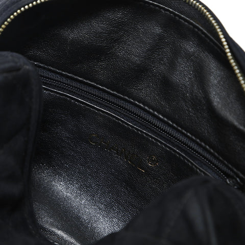 CHANEL No. 2 1991-1994 Suede COCO Mark Tassel Camera Shoulder Bag black WS23482