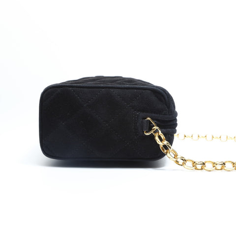 CHANEL No. 2 1991-1994 Suede COCO Mark Tassel Camera Shoulder Bag black WS23482