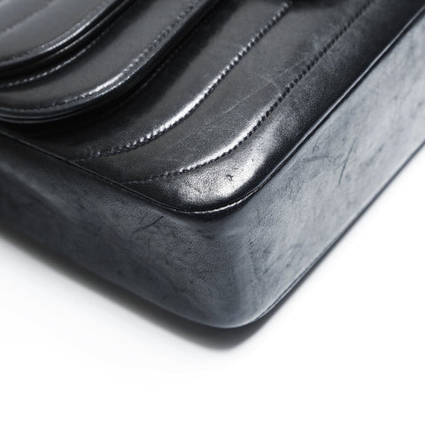 CHANEL No. 2 1991-1994 Lambskin Turnlock Mademoiselle Shoulder Bag black WS23483